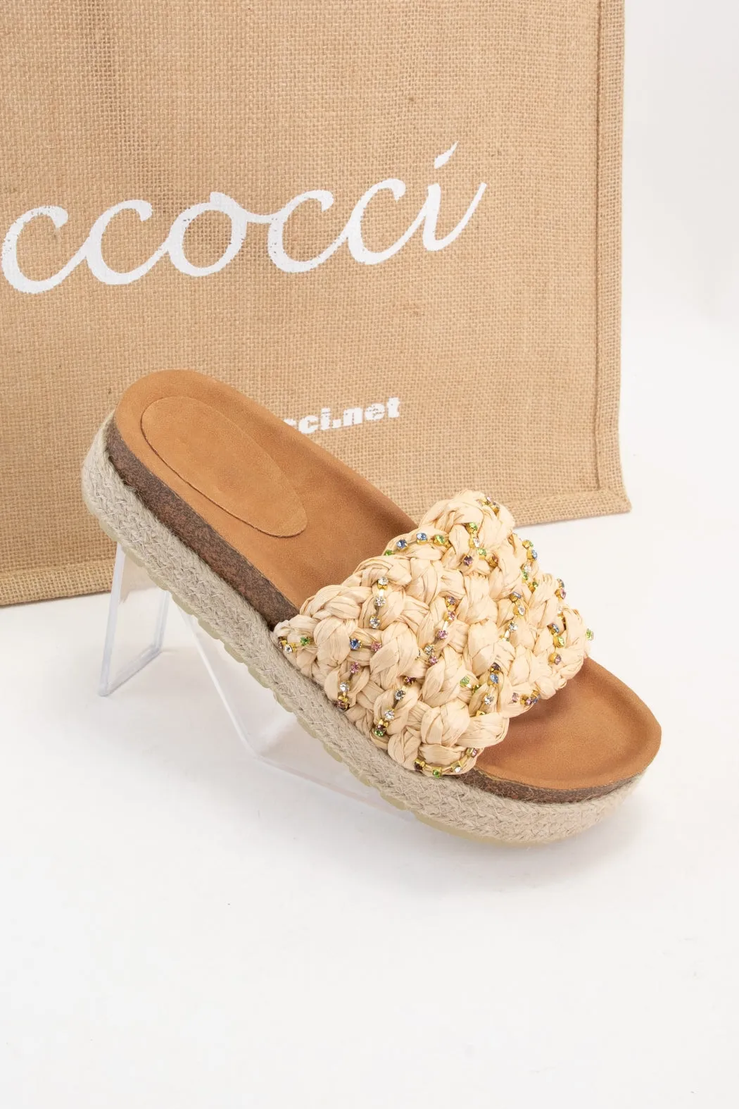 WIRES JEWELED STRING RAFFIA UPPER PLATFORM SANDAL sold by CCOCCI product image thumbnail 3