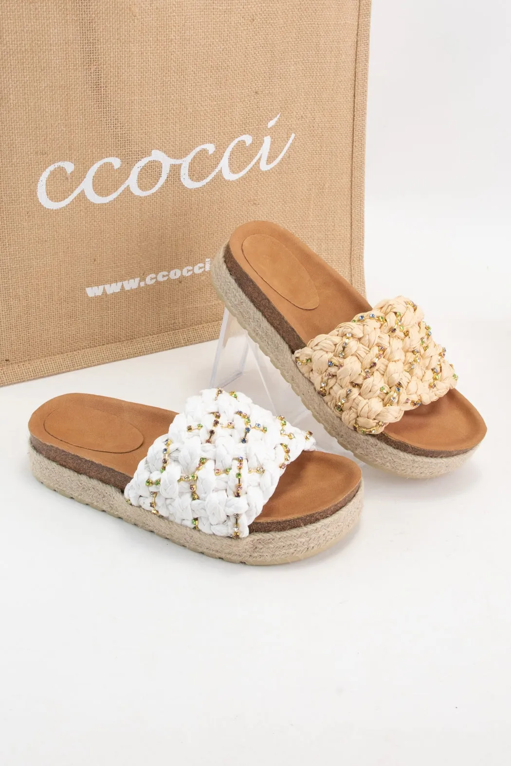 WIRES JEWELED STRING RAFFIA UPPER PLATFORM SANDAL sold by CCOCCI product image thumbnail 5