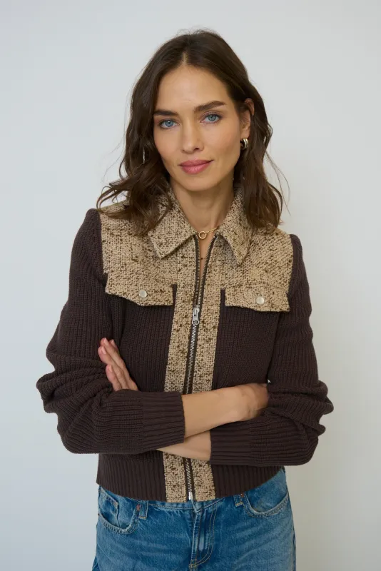Halsey Tweed And Sweater Jacket sold by Central Park West