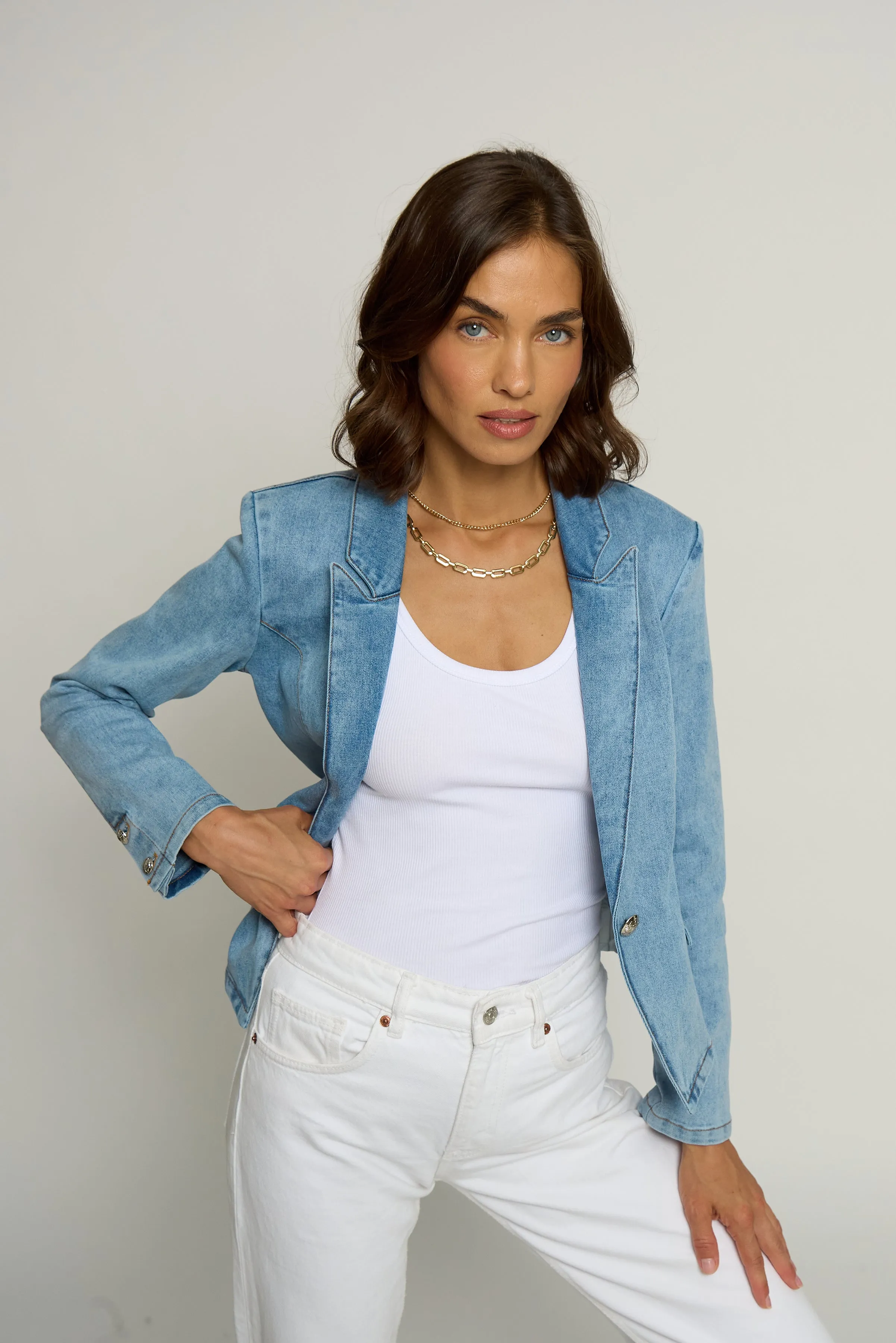 Denim Blazer sold by Central Park West