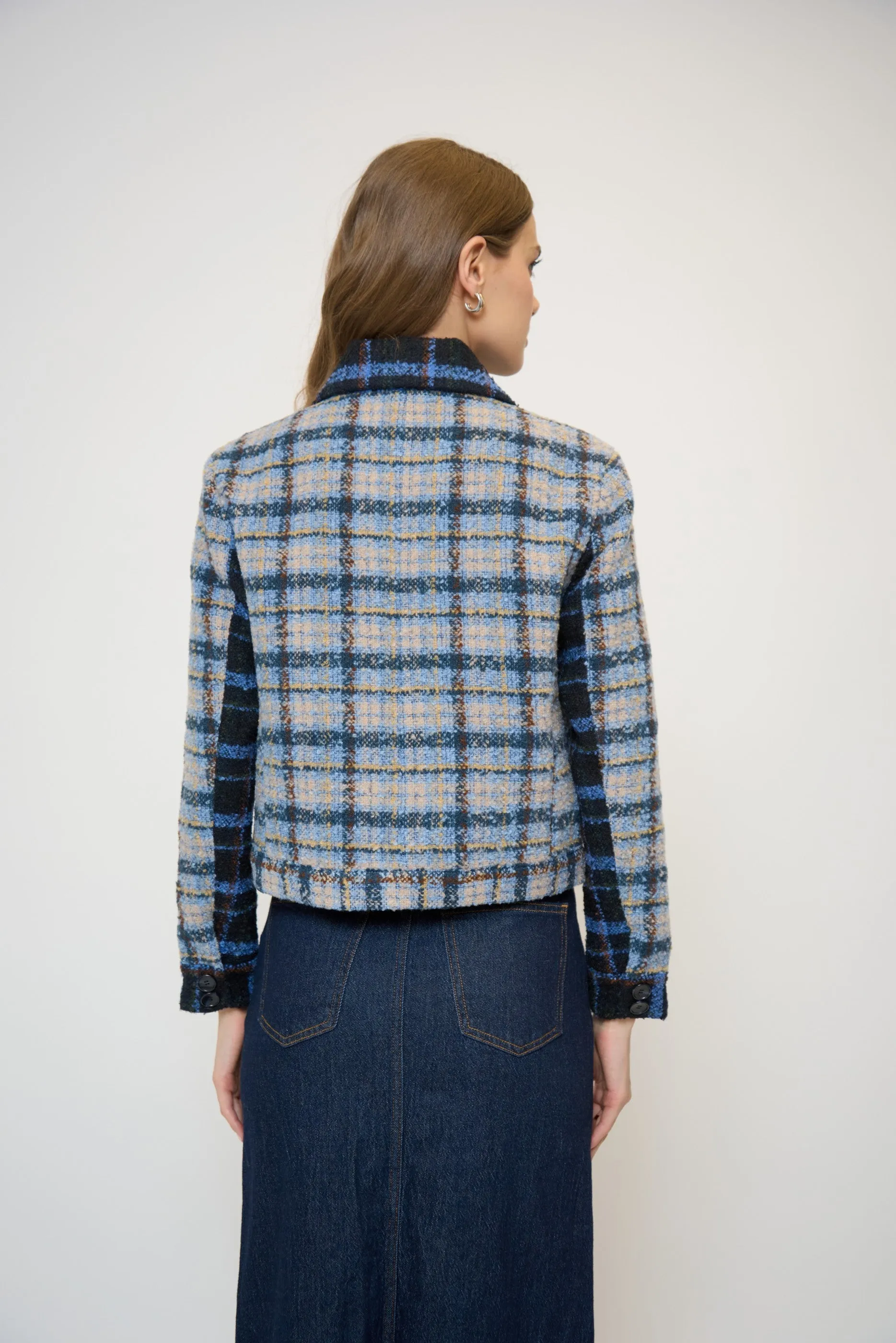 Daphne Cropped Mixed Plaid Patch Pocket Jacket sold by Central Park West product image thumbnail 3