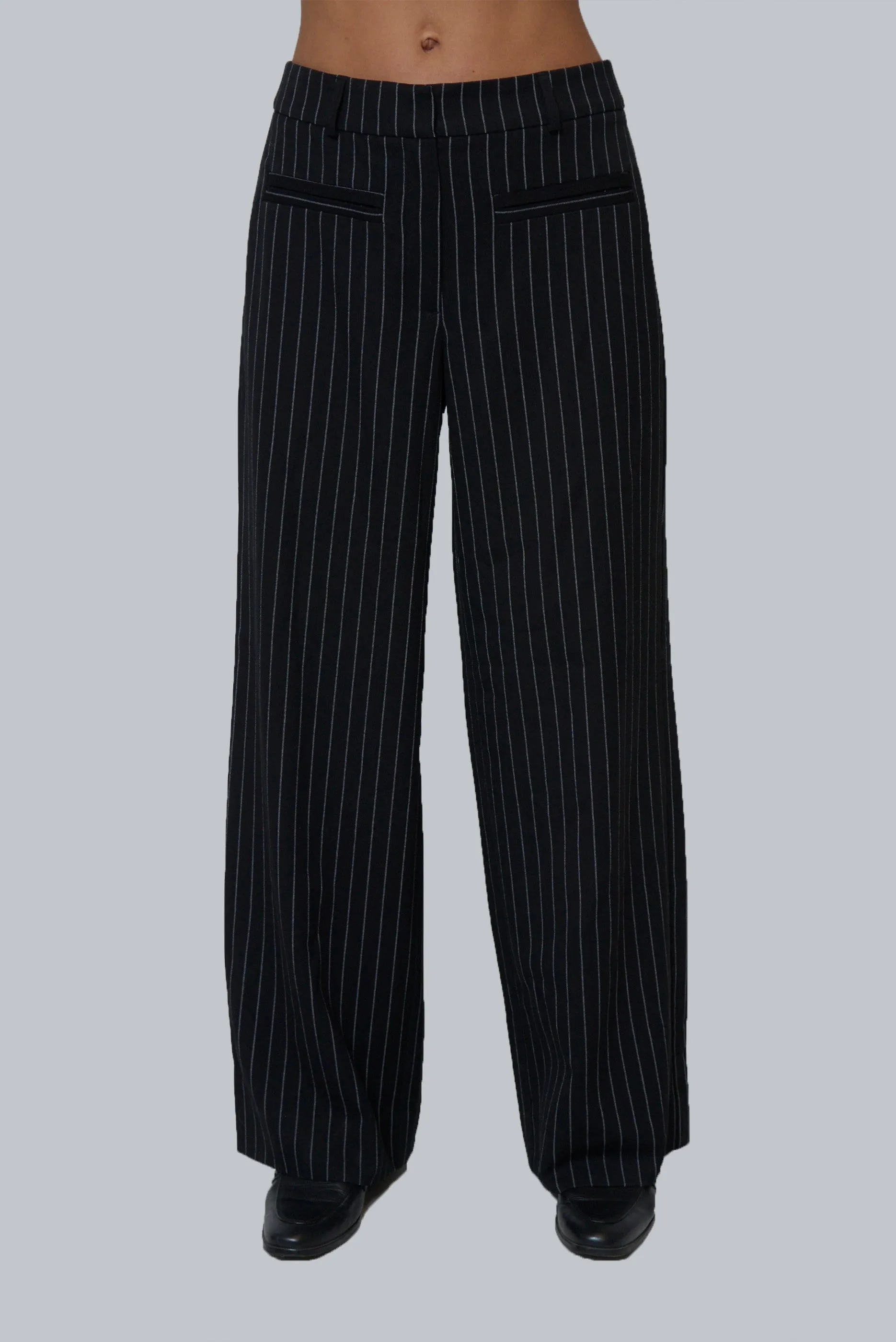 Astrid Pinstripe Trousers sold by Central Park West