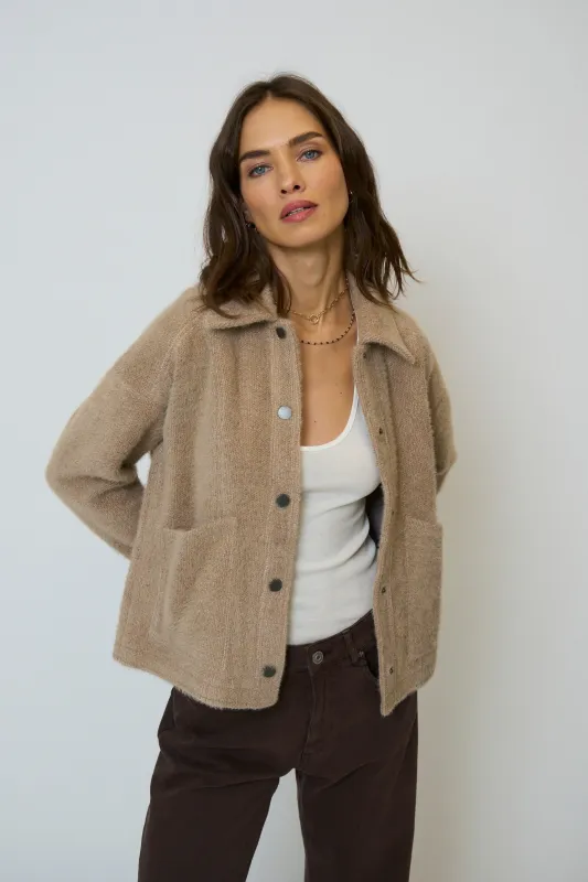 Billie Cropped Barn Jacket sold by Central Park West