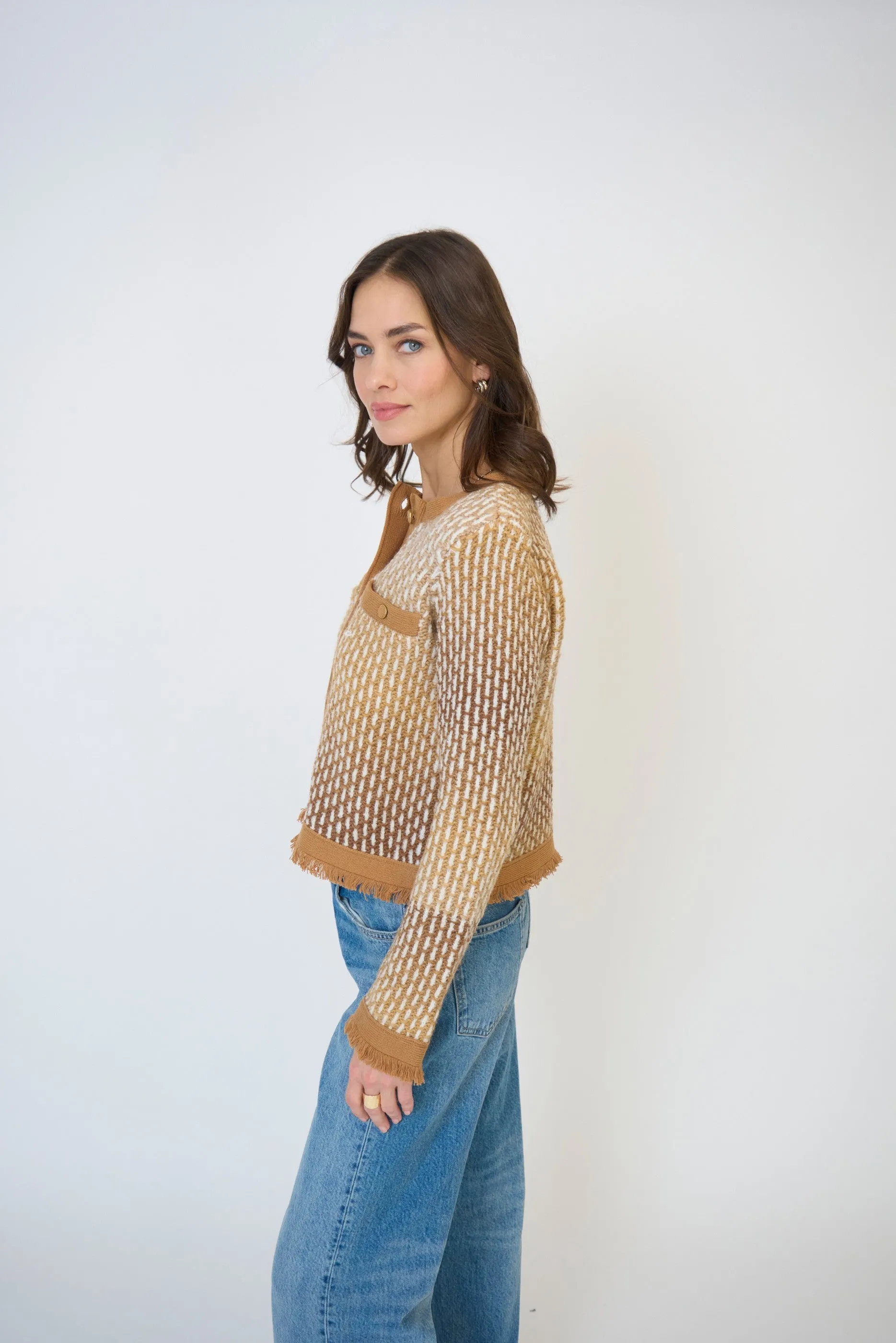 Elyse Spacedye Fringe Jacket sold by Central Park West product image thumbnail 2