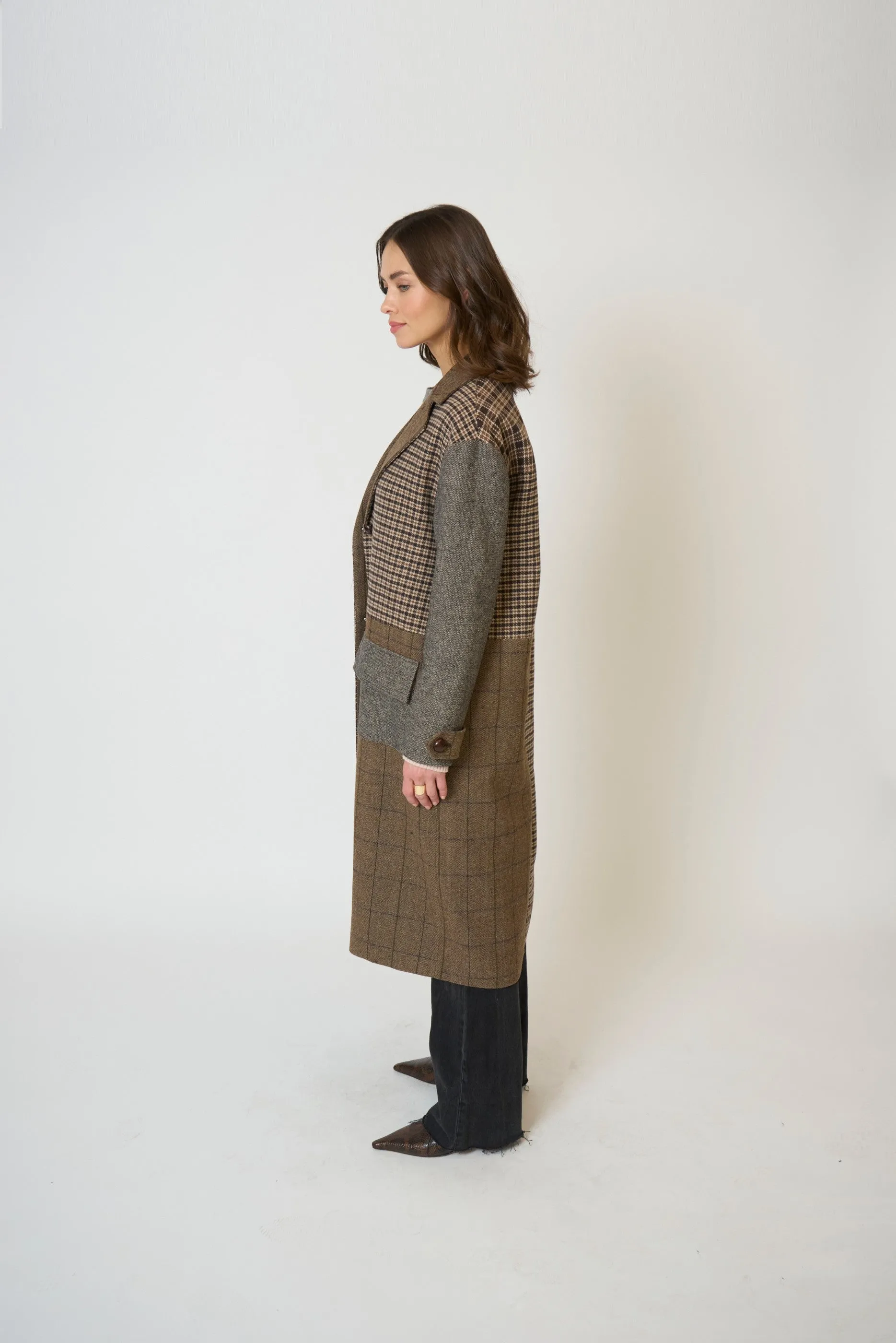 Raven Patchwork Long Coat sold by Central Park West product image thumbnail 2