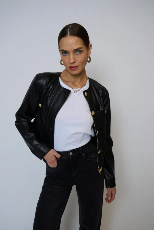 Naomi Vegan Leather Jacket sold by Central Park West