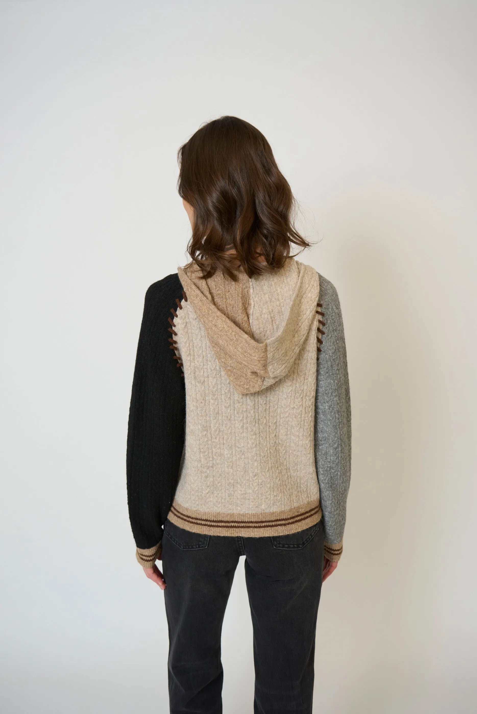 Faye Cabled Hoodie W/Whipstitch sold by Central Park West product image thumbnail 3