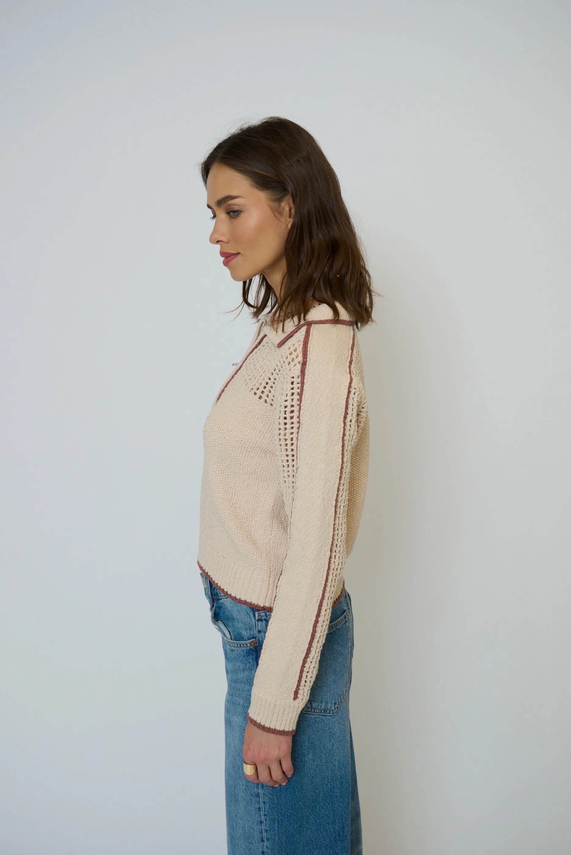 Carla Mesh Yoke Polo sold by Central Park West product image thumbnail 4