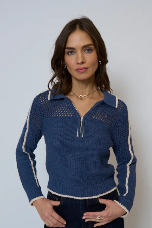 Carla Mesh Yoke Polo sold by Central Park West