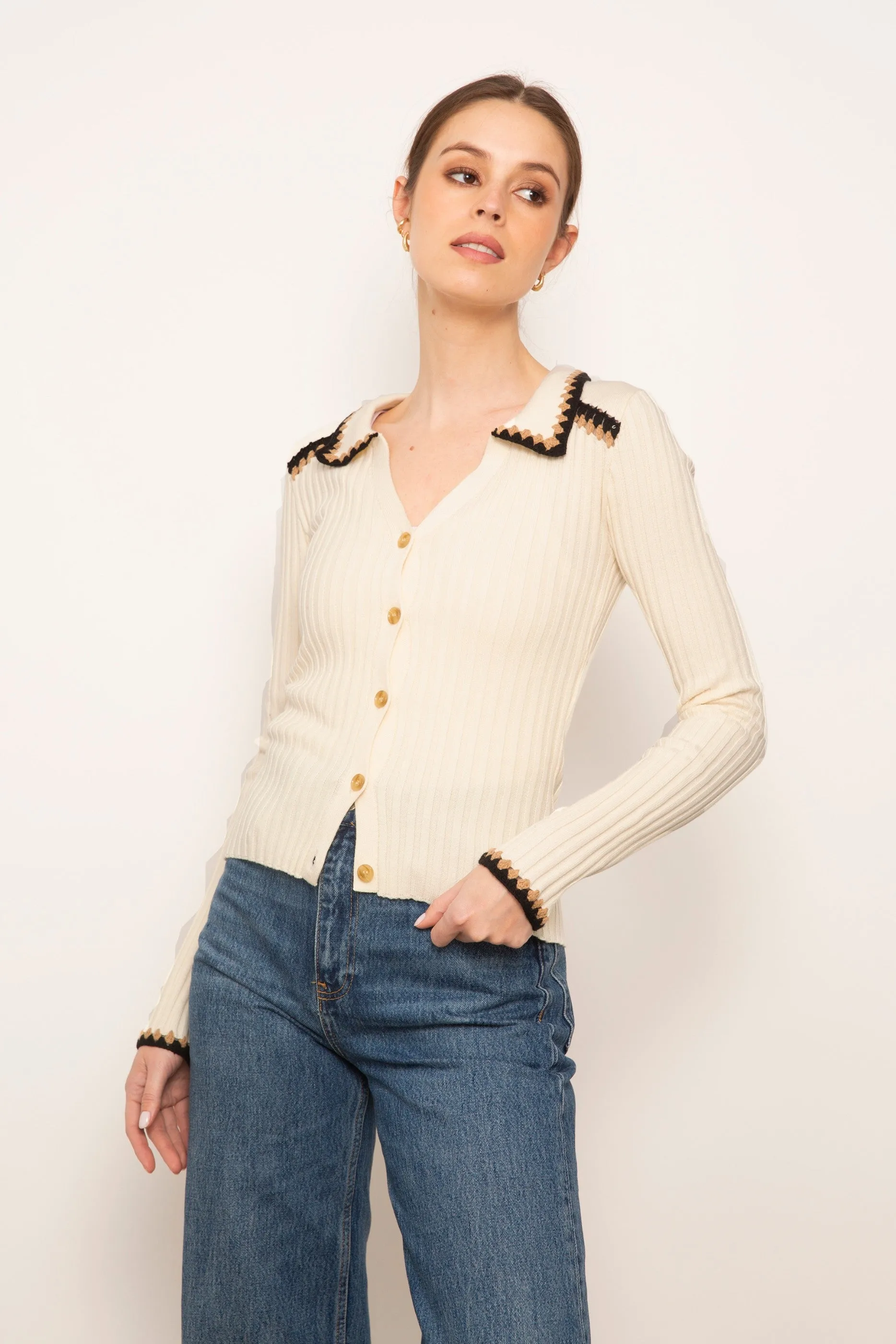 Jules Crochet Edge Polo sold by Central Park West product image thumbnail 2