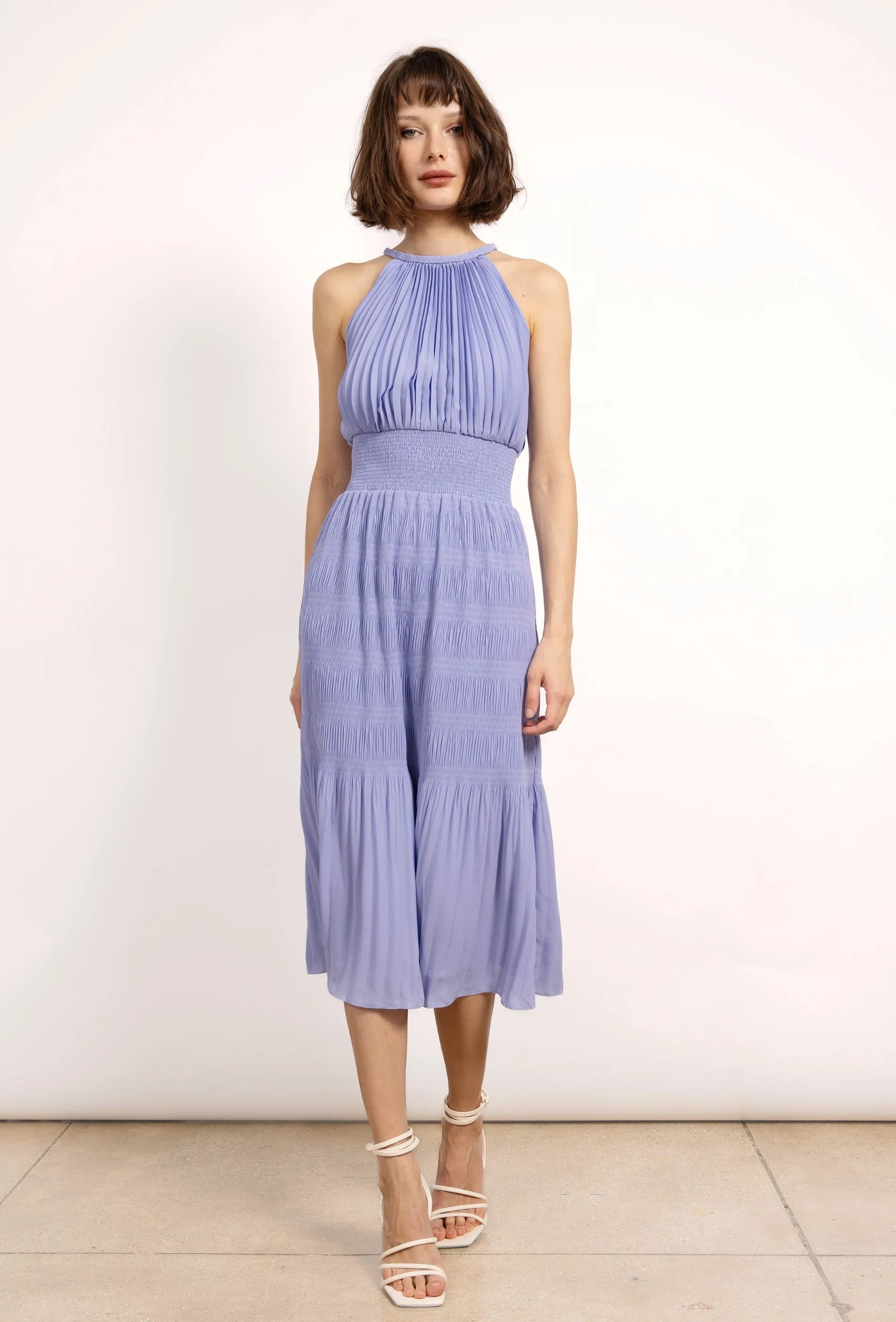 Pleated Halter Midid Dress sold by Central Park West