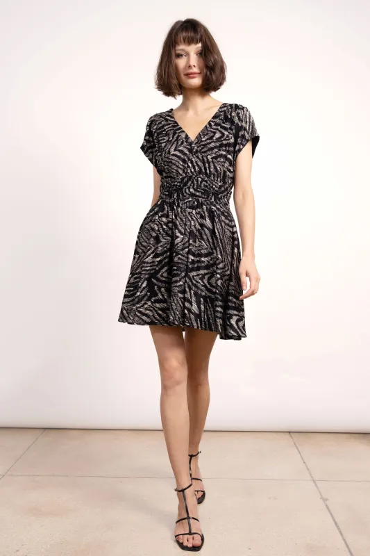 Candace V-Neck Charmeuse Fit And Flare Mini D sold by Central Park West