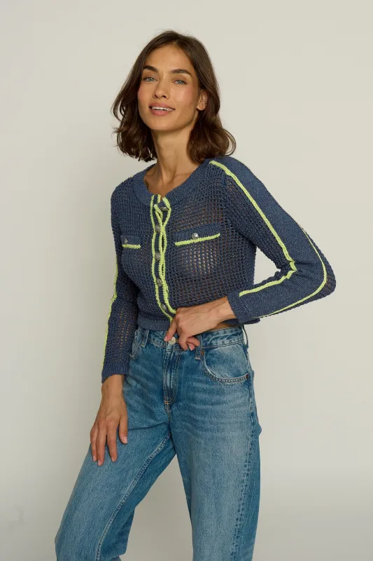 Mesh Stitch Cardigan sold by Central Park West