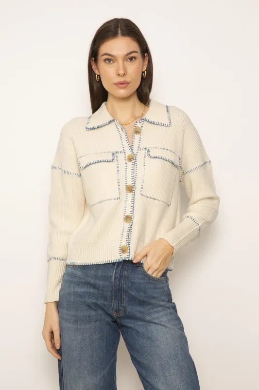 Casey Whipstitch Polo Sweater sold by Central Park West