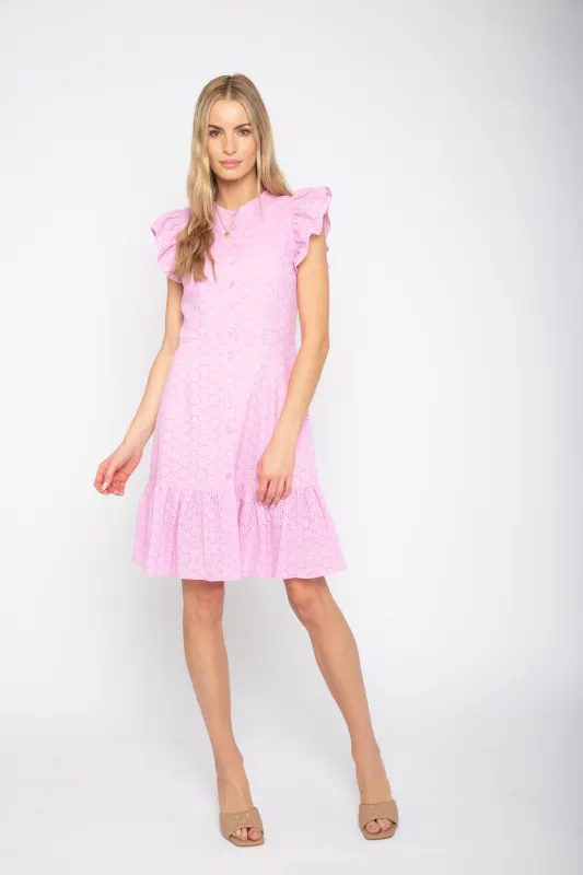 Agnes Ruffle Sleeve Shirt Dress sold by Central Park West