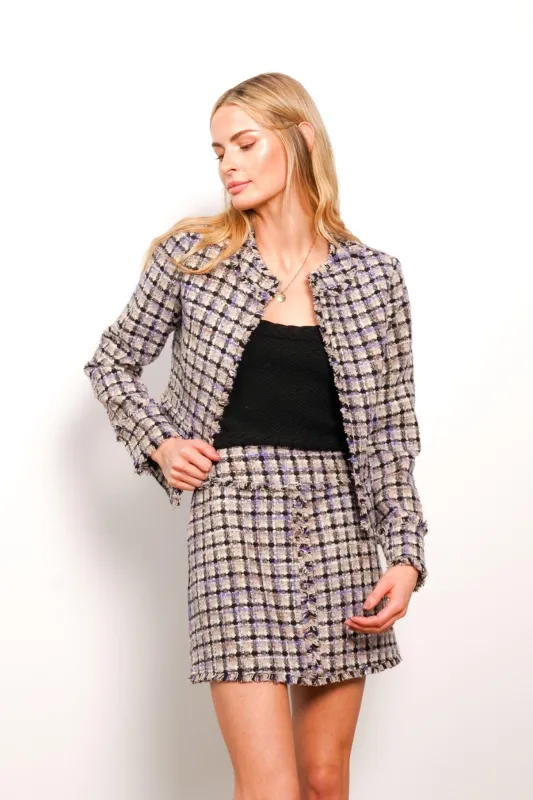 Luna Frayed Edge Tweed Jacket sold by Central Park West