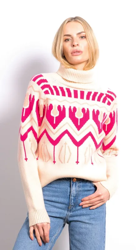 Violet Fair Isle T-Neck sold by Central Park West