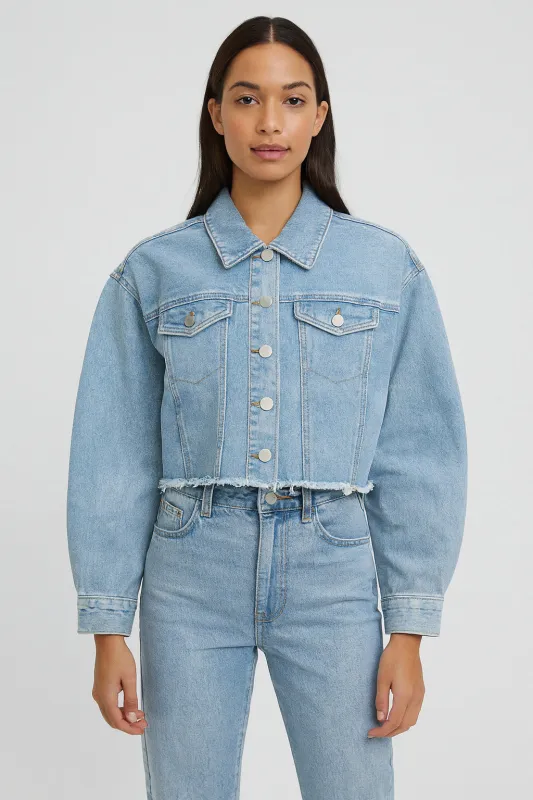 Bride Denim Jacket In Light sold by Central Park West