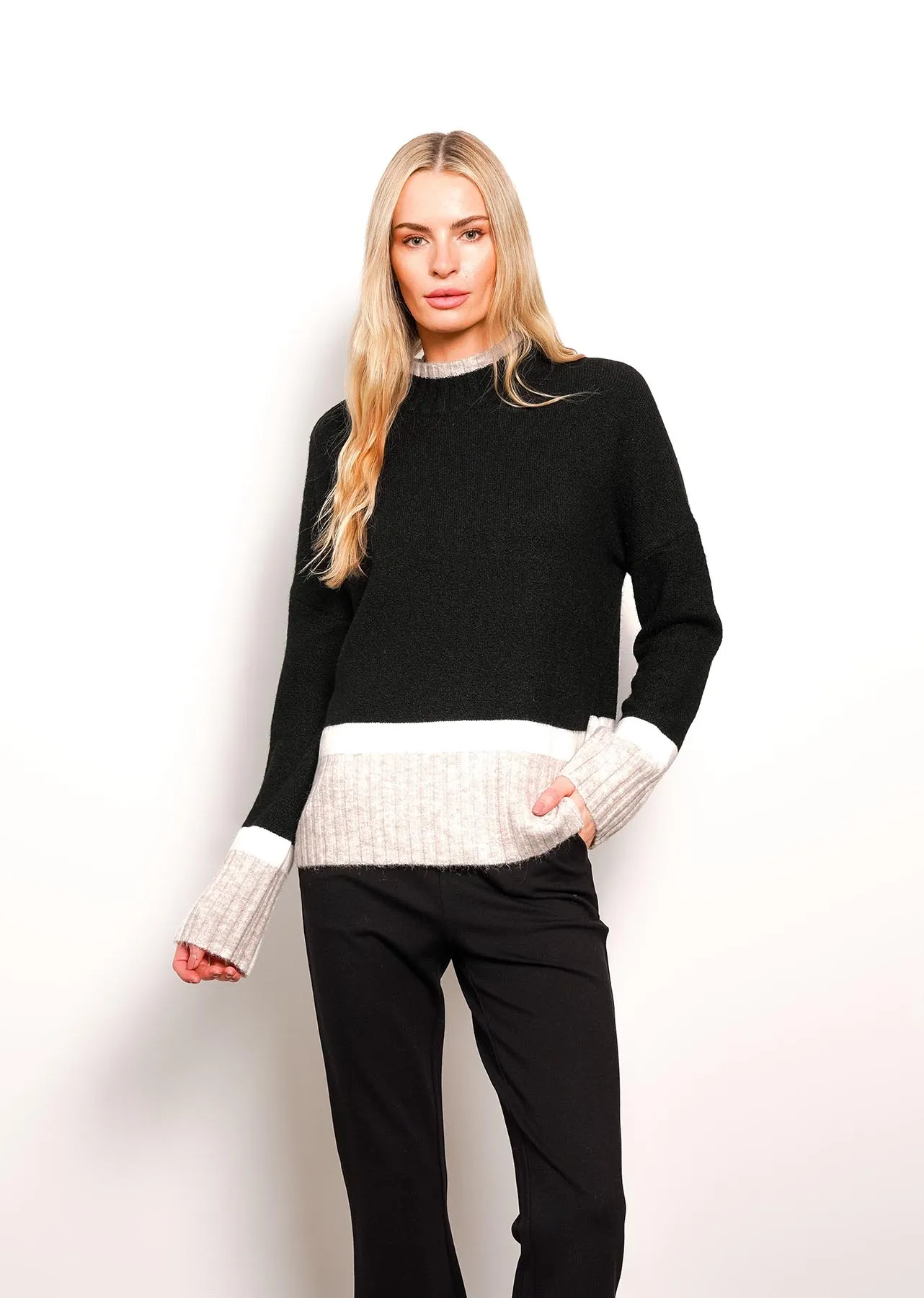 Neutral Colorblock Sweater sold by Central Park West product image thumbnail 2