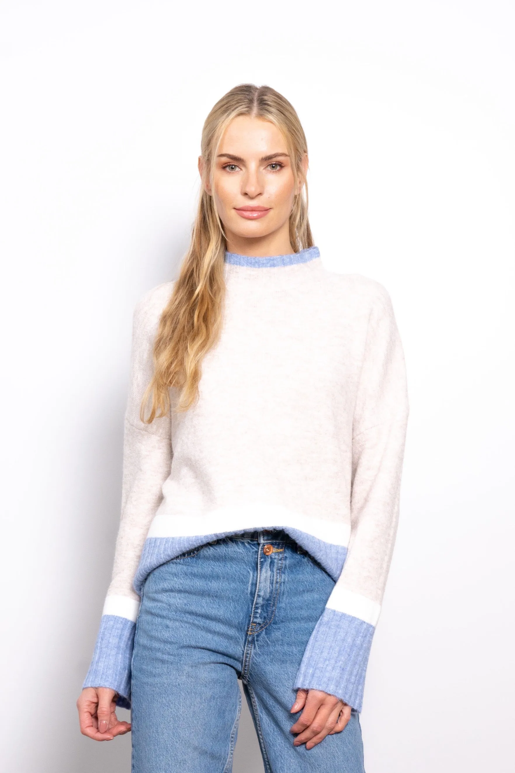 Neutral Colorblock Sweater sold by Central Park West
