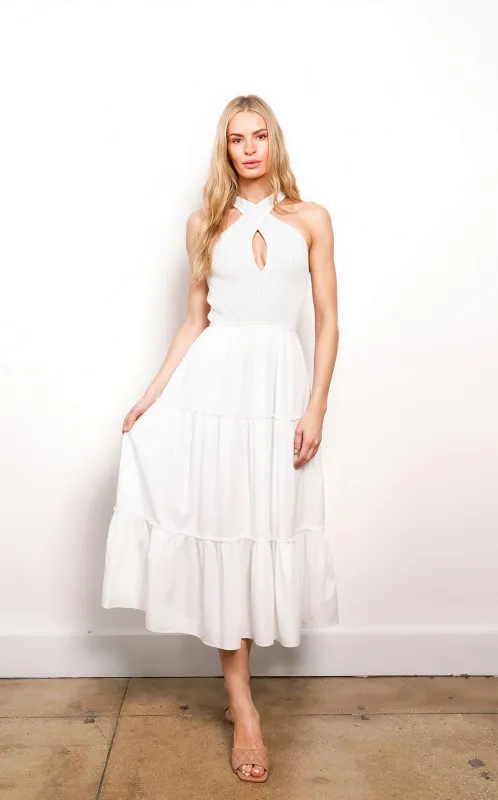Piper Cross-Neck Tiered Dress sold by Central Park West