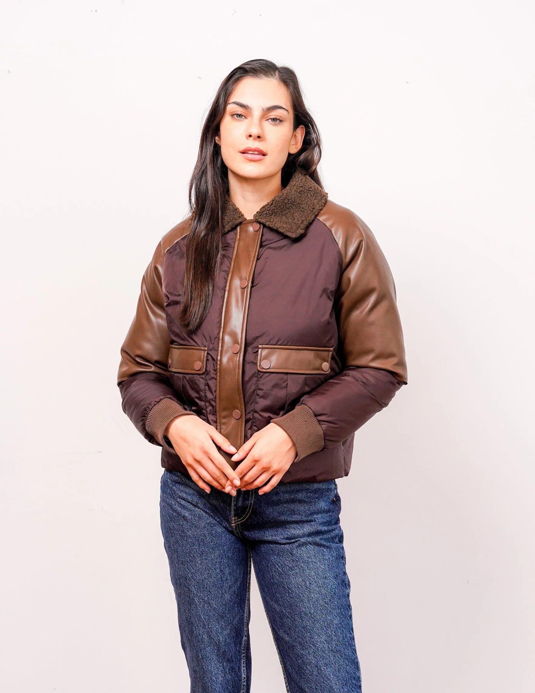 Raye Sherpa Trim Puffer sold by Central Park West product image thumbnail 2