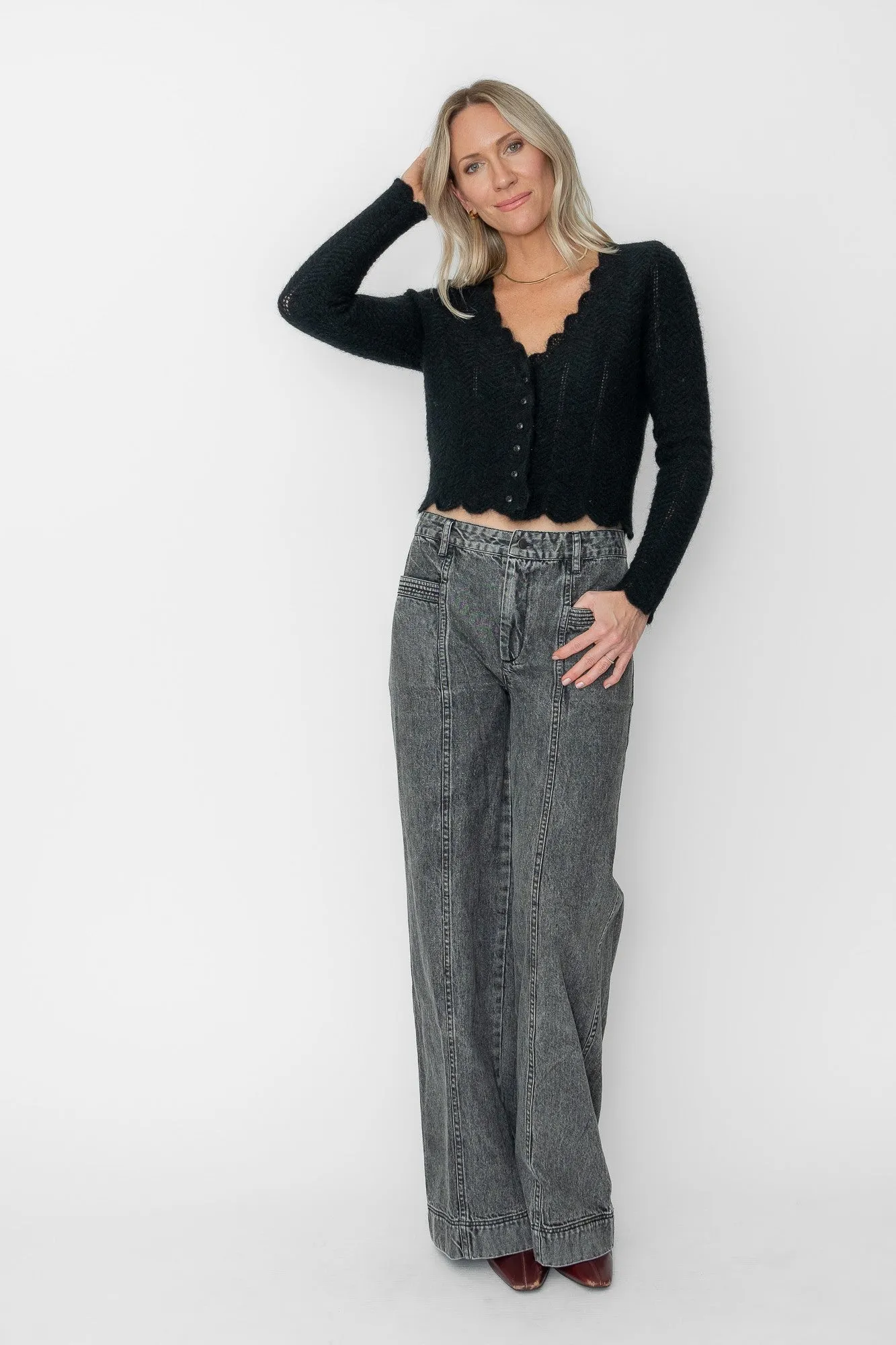 Amelie Scallop Cardigan sold by Central Park West product image thumbnail 4