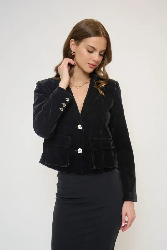 Ember Velvet Boxy Blazer sold by Central Park West
