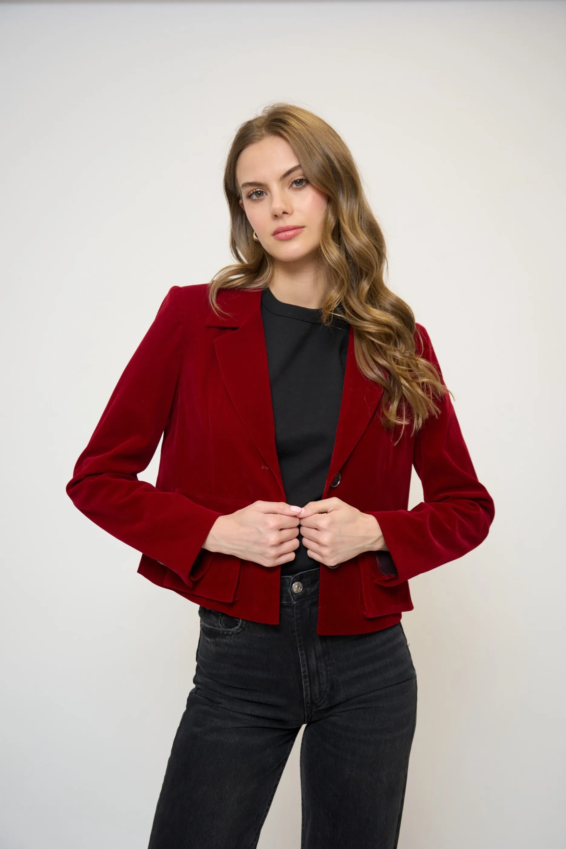 Ember Velvet Boxy Blazer sold by Central Park West product image thumbnail 2