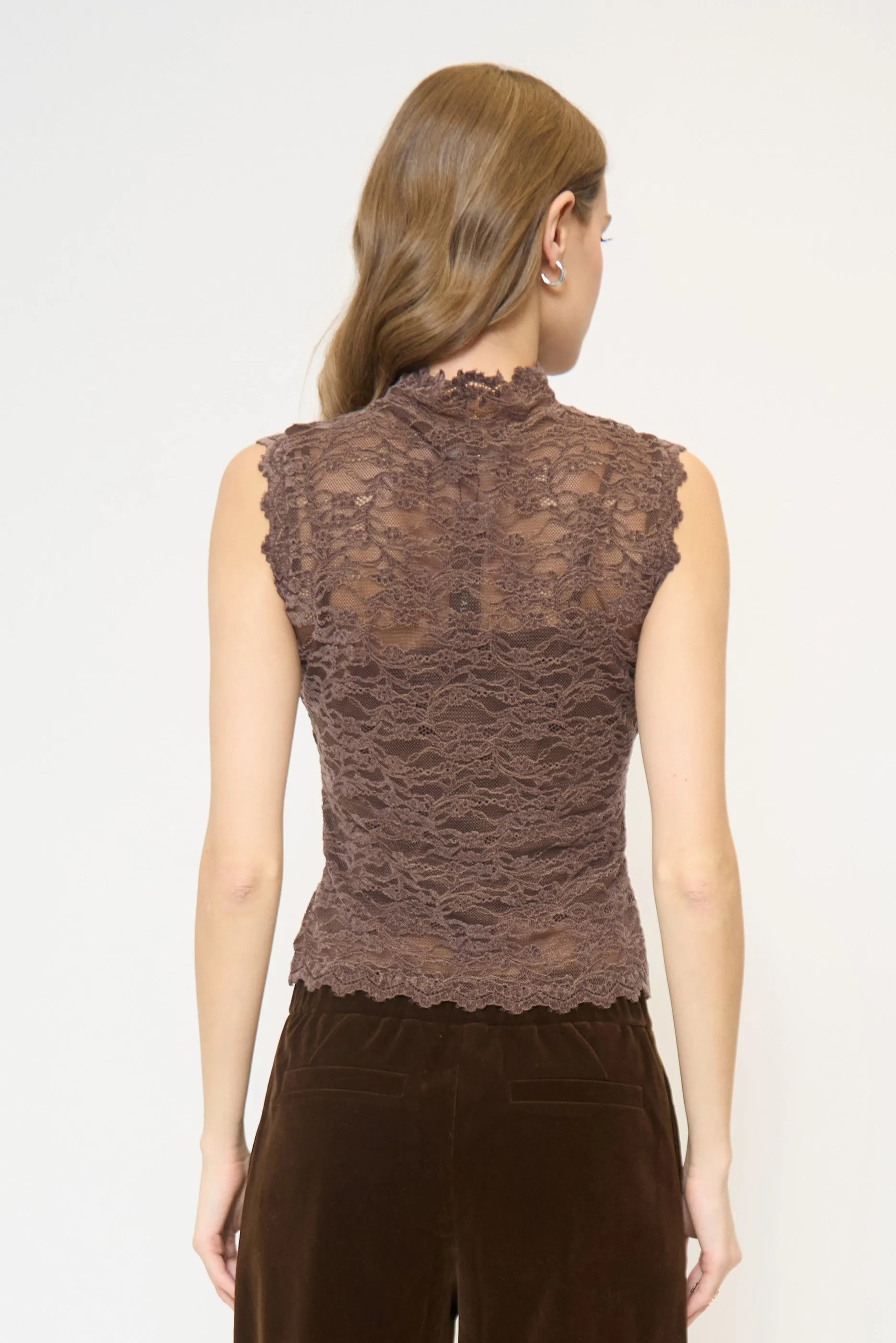 Stella Sleeveless Stretch Lace Turtleneck sold by Central Park West product image thumbnail 5