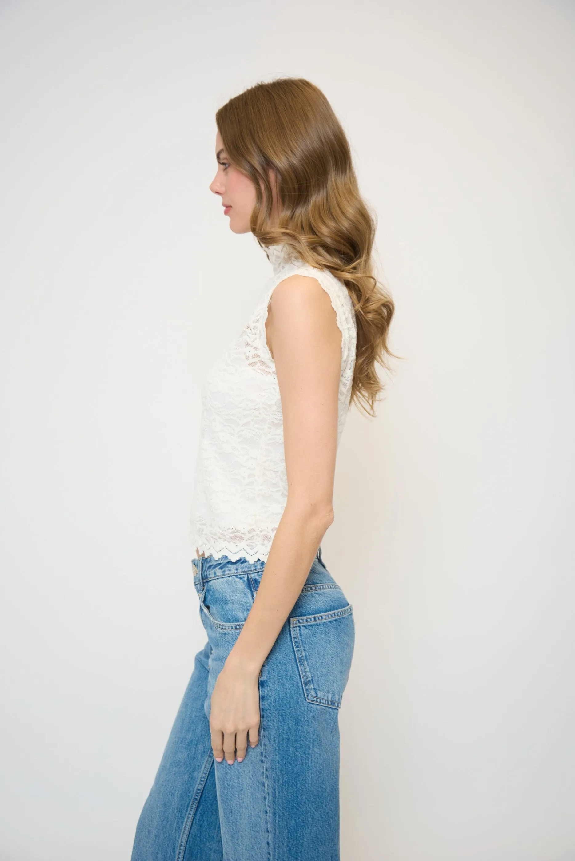 Stella Sleeveless Stretch Lace Turtleneck sold by Central Park West product image thumbnail 4