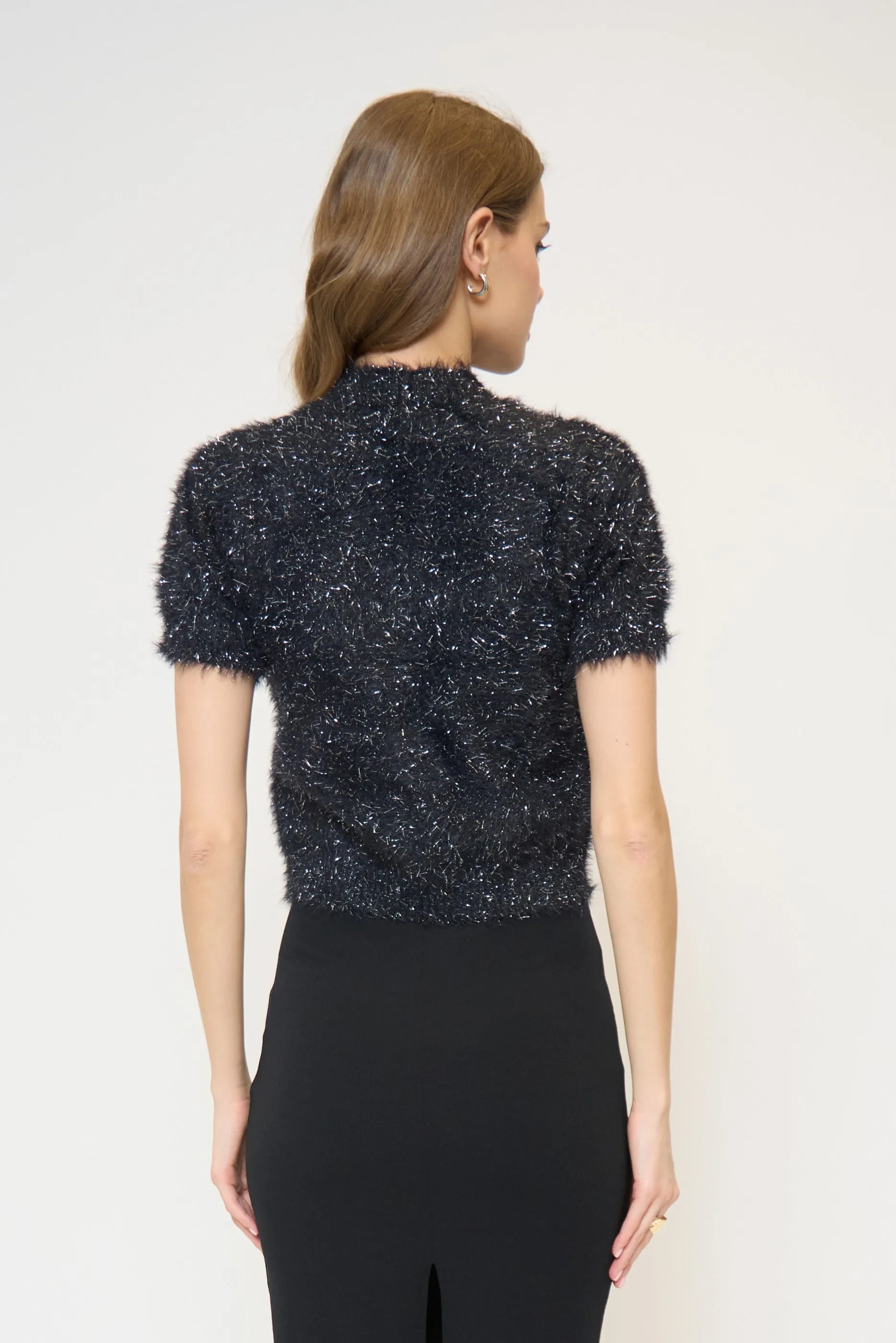 Colette Eyelash Lurex Cap Slv Crew sold by Central Park West product image thumbnail 3