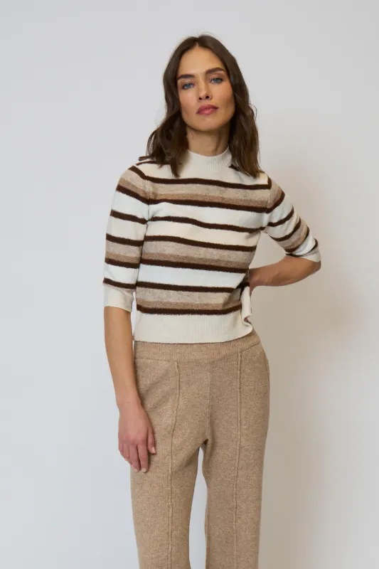 Ash Striped Half Sleeve Crew sold by Central Park West