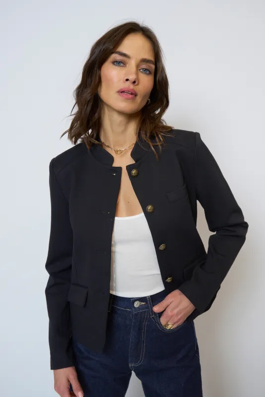 Halsey Ponte Mandarin Collar Jacket sold by Central Park West