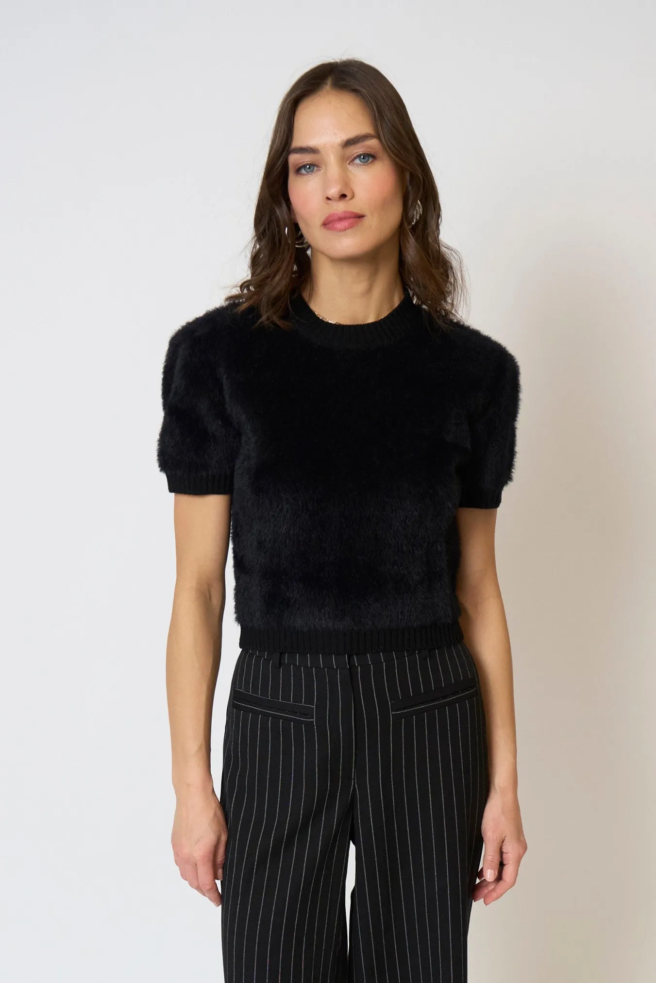 Roman Eyelash Tee With Shoulder Pads sold by Central Park West