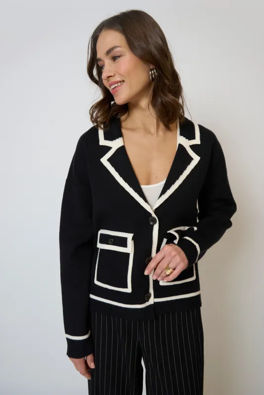Astrid Piped Sweater Jacket sold by Central Park West
