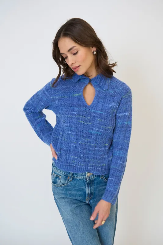 Rayna Spacedye Open Stitch Yoke Sweater sold by Central Park West