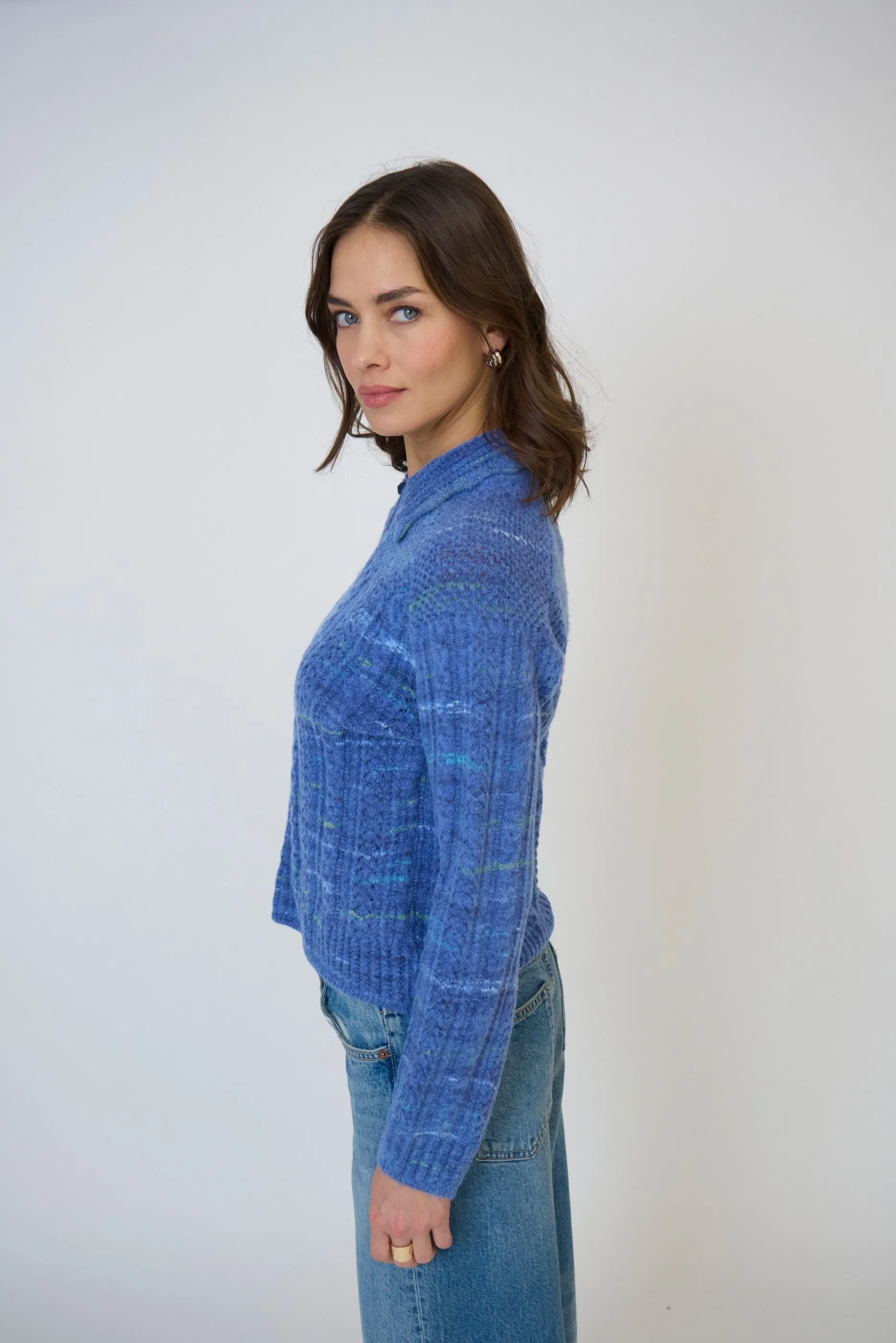 Rayna Spacedye Open Stitch Yoke Sweater sold by Central Park West product image thumbnail 2