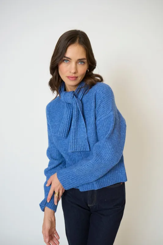Rayna Scarf Neck Waffle Stitch Sweater sold by Central Park West