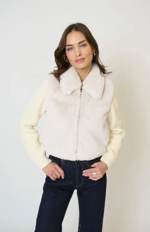 Gia Cropped Fur Sweater sold by Central Park West