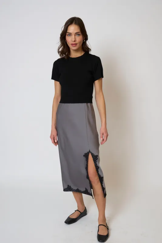 Celeste Lace And Sweater Combo Dress made by Central Park West