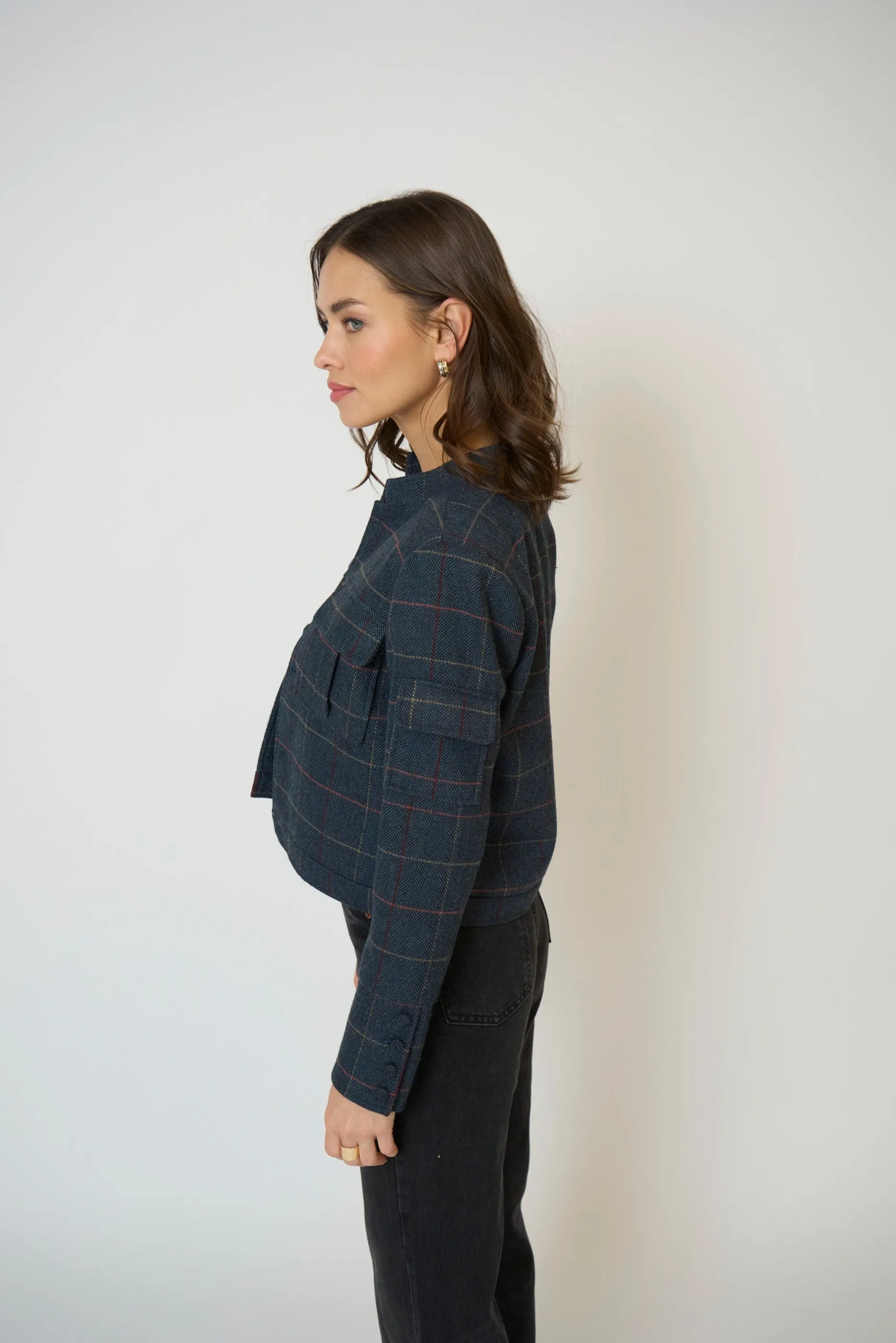 Eden Plaid Military Jacket sold by Central Park West product image thumbnail 4