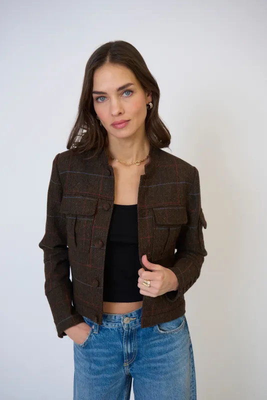 Eden Plaid Military Jacket sold by Central Park West