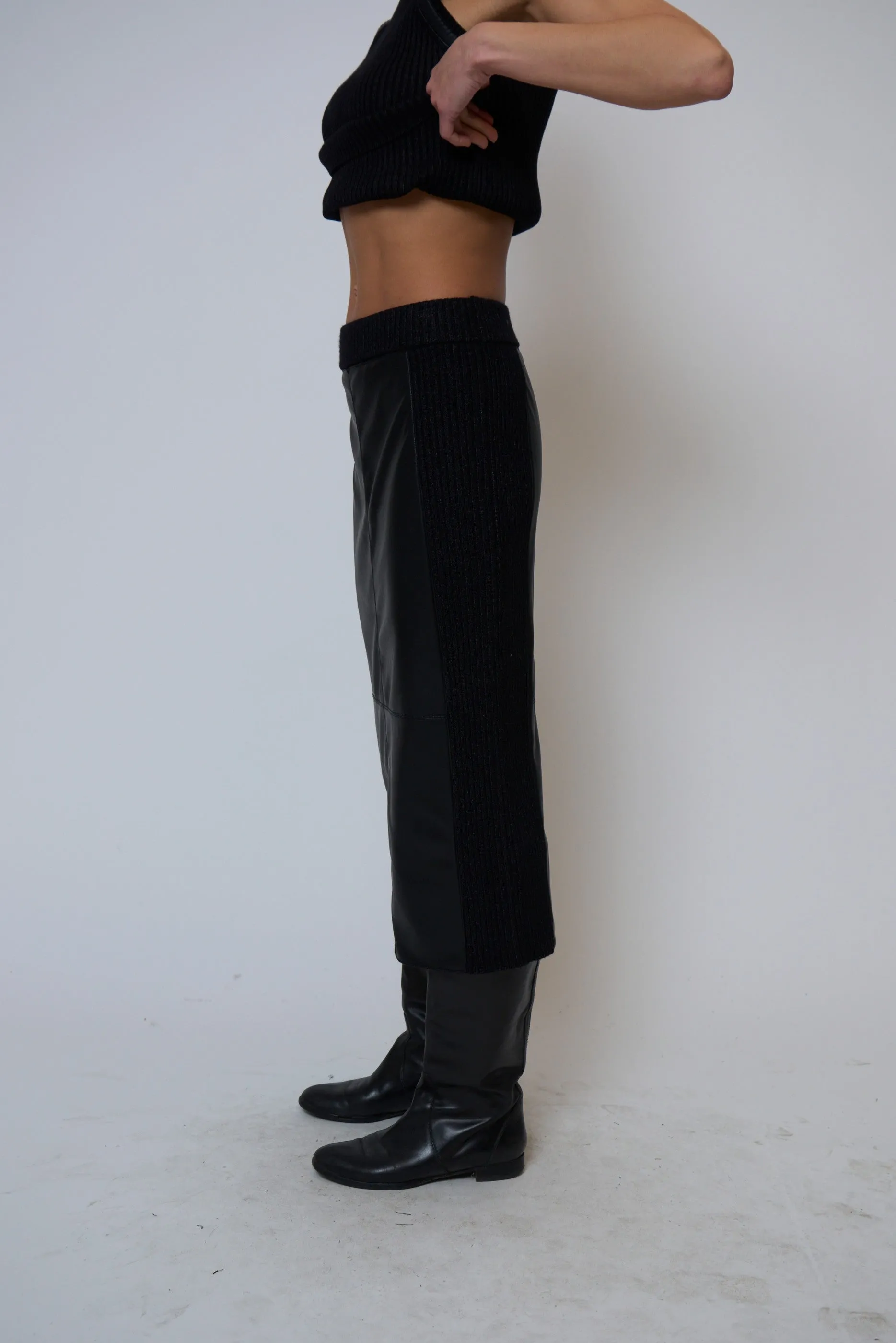 Milan Vegan Leather Combo Skirt sold by Central Park West product image thumbnail 2