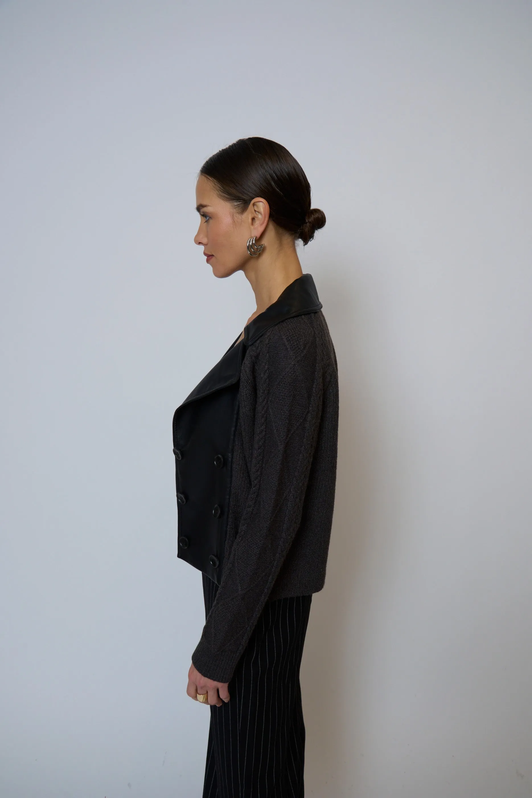 Milan Sweater Combo Trench Jacket sold by Central Park West product image thumbnail 2