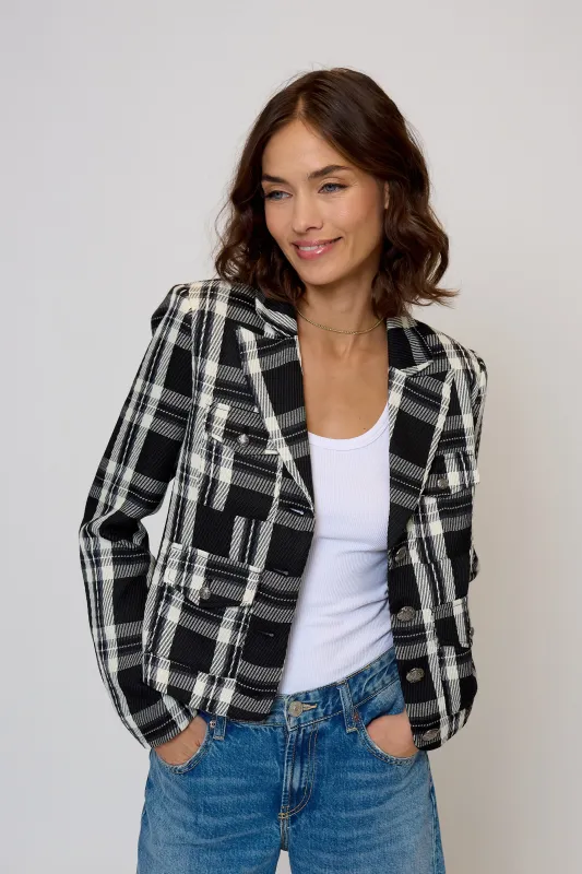 Olive Cropped Plaid Jacket sold by Central Park West