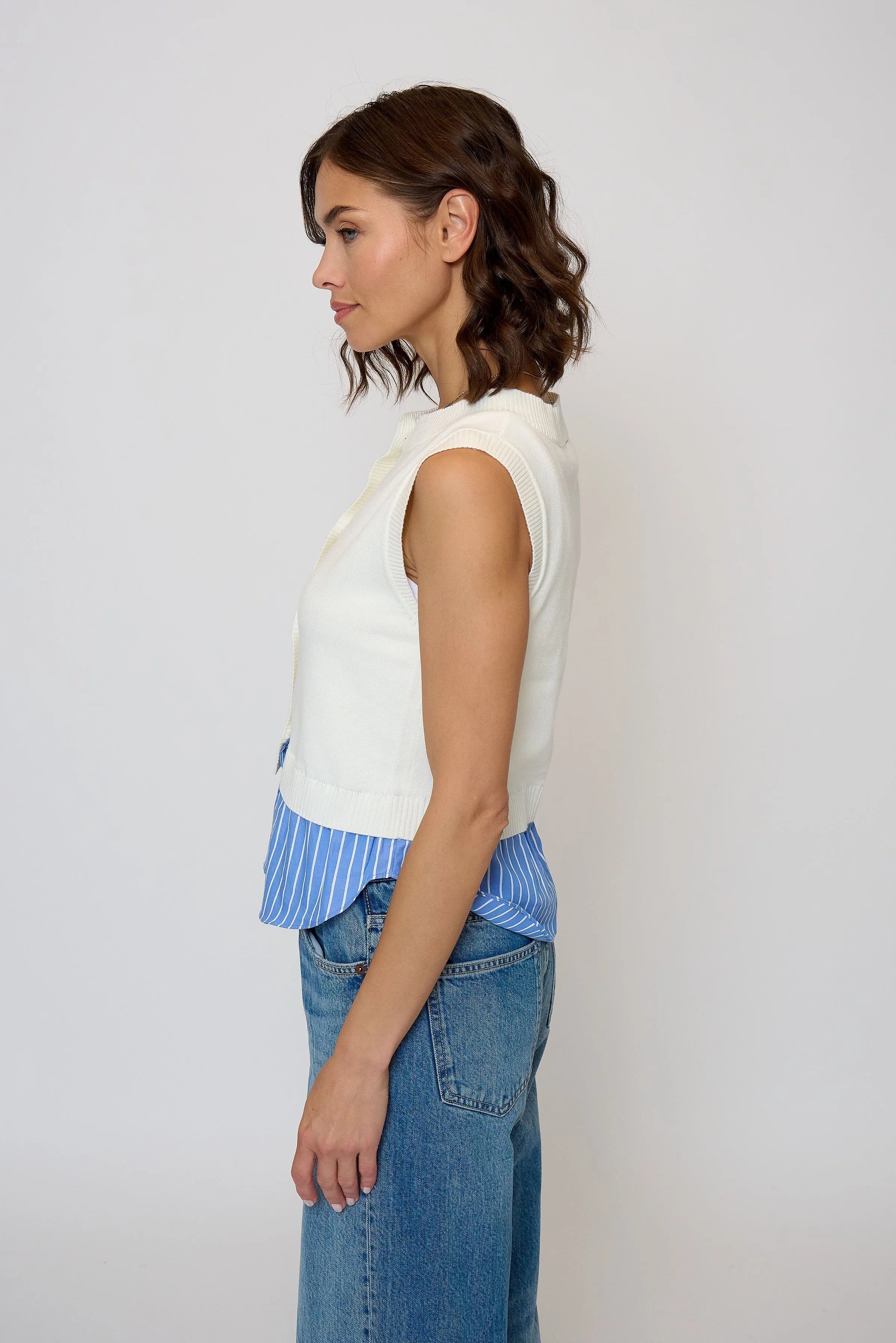 Kira Twofer Button Up Tank sold by Central Park West product image thumbnail 2
