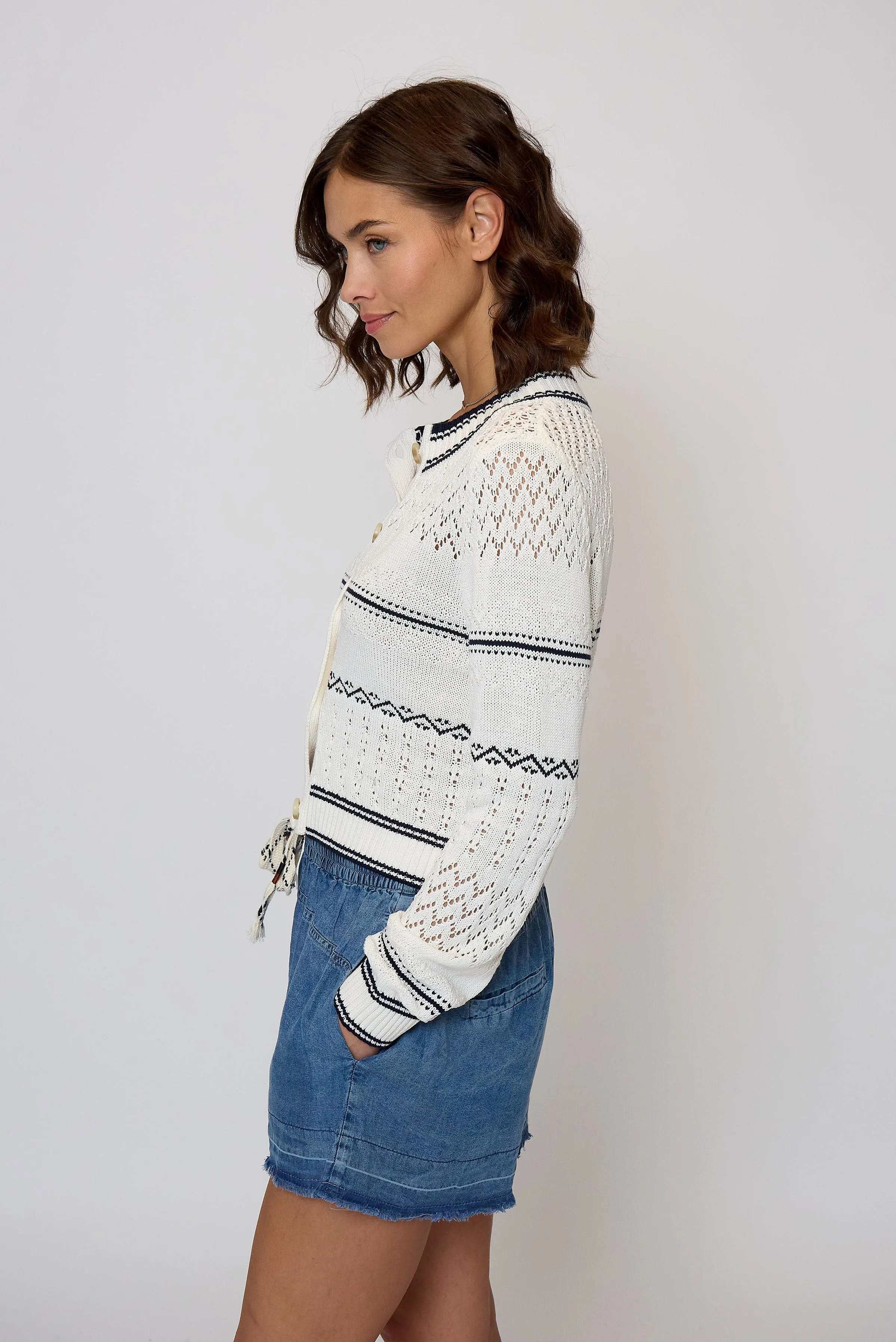 Emanuel Nautical Stripe Cardigan sold by Central Park West product image thumbnail 2