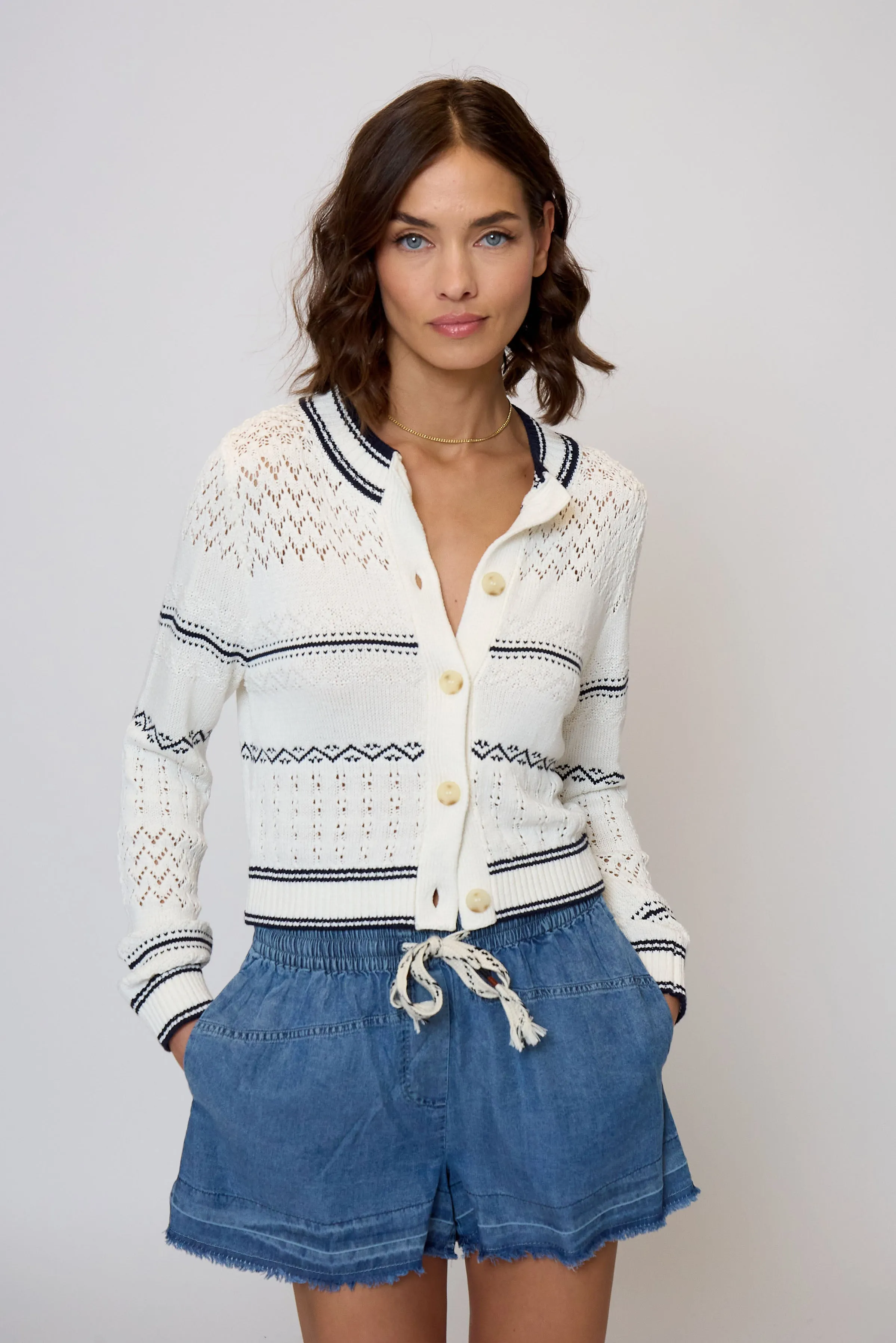 Emanuel Nautical Stripe Cardigan sold by Central Park West product image thumbnail 4