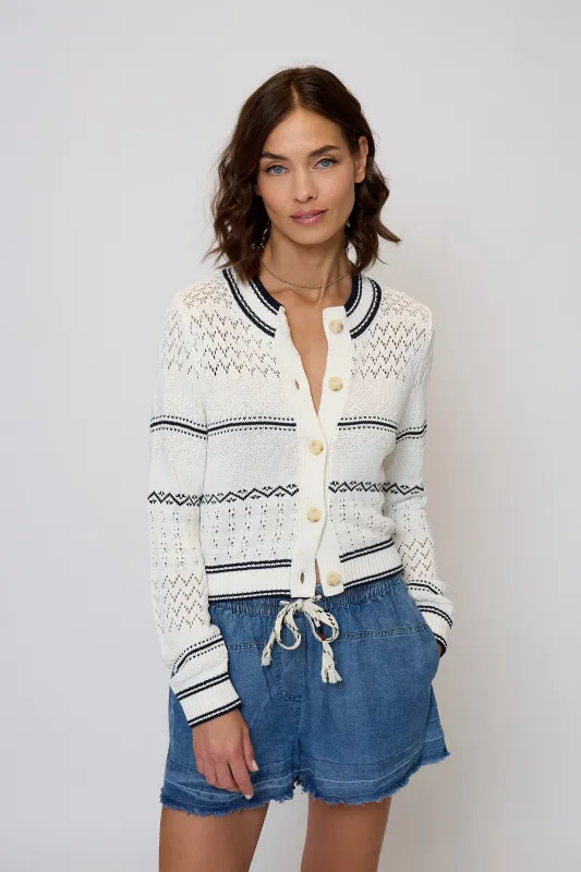 Emanuel Nautical Stripe Cardigan sold by Central Park West
